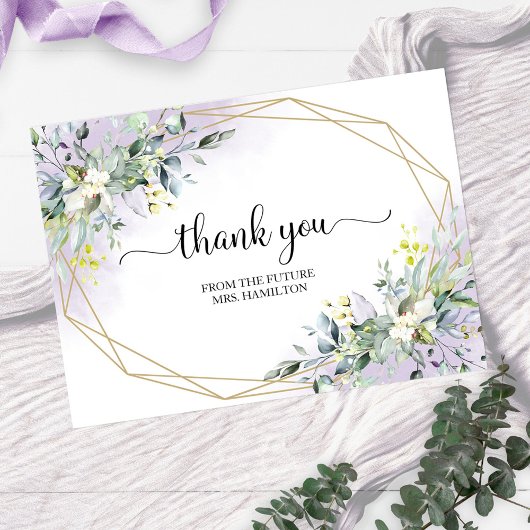 グリーンリー幾何ブライダルシャワーありがとう