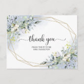グリーンリー幾何ブライダルシャワーありがとう ポストカード (正面)