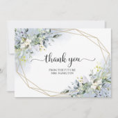 グリーンリー幾何学ブライダルシャワーサンキューポストカー (正面)