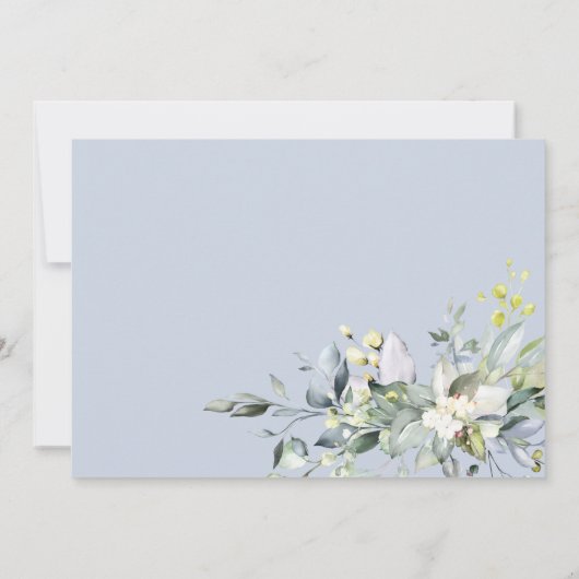 グリーンリー幾何学ブライダルシャワーサンキューポストカー (裏面)