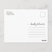グリーンリー幾何学ブライダルシャワーサンキューポストカー ポストカード (裏面)