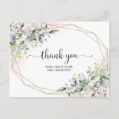 グリーンリー幾何学ブライダルシャワーサンキューポストカー ポストカード (正面)