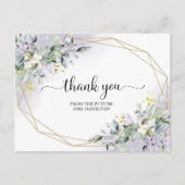 グリーンリー幾何学ブライダルシャワーサンキューポストカー ポストカード (正面)