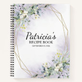 グリーンリー幾何学ブライダルシャワーレシピ本 ノートブック (正面)