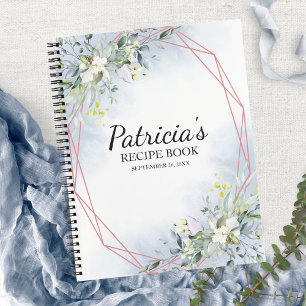 グリーンリー幾何学ブライダルシャワーレシピ本 ノートブック