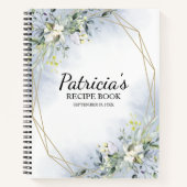 グリーンリー幾何学ブライダルシャワーレシピ本 ノートブック (正面)