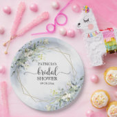 グリーンリー幾何学リースブライダルシャワー ペーパープレート (パーティー)