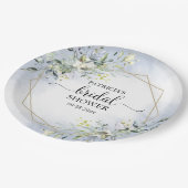 グリーンリー幾何学リースブライダルシャワー ペーパープレート (アングル)