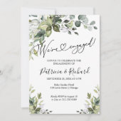 グリーンリー我々は婚約した婚約パーティ招待状 案内状 (正面)