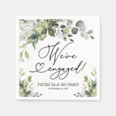 グリーンリー我々は婚約した婚約パーティ スタンダードカクテルナプキン (正面)