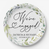 グリーンリー我々は婚約した婚約パーティ ペーパープレート (正面)