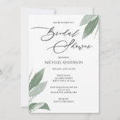グリーンリー植物学葉ブライダルシャワー 招待状 (正面)
