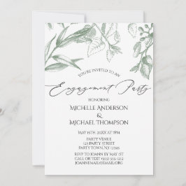 グリーンリー植物学葉婚約パーティ 招待状