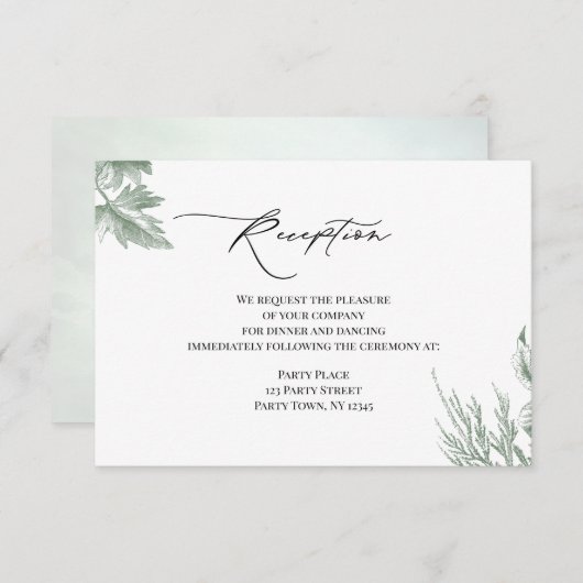 グリーンリー植物学葉披露宴 招待状 (正面/裏面)