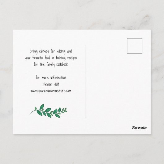 グリーンリー樺の木ファミリー懇親会セーブザデート ポストカード (裏面)