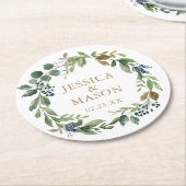 グリーンリー海軍結婚のコースター ラウンドペーパーコースター (アングル)