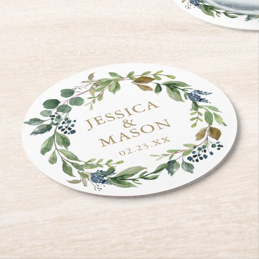 グリーンリー海軍結婚のコースター ラウンドペーパーコースター (アングル)