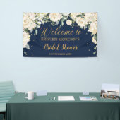 グリーンリー白フローラアジサイブライダルシャワー 横断幕 (トレードショー)