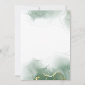 グリーンリー白フローラ金ゴールドイスラム結婚教徒 招待状 (裏面)