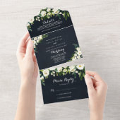 グリーンリー白王室のフローラブ結婚ルー オールインワン招待状 (貼ってはがせる)