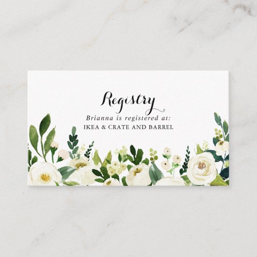 グリーンリー白秋フローラ結婚のギフト登録 エンクロージャーカード (正面)