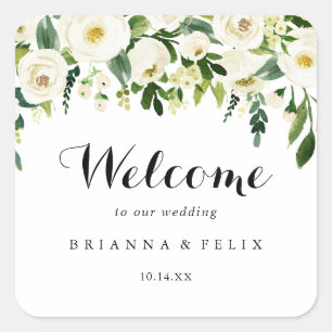 グリーンリー白秋フローラ結婚の歓迎 スクエアシール