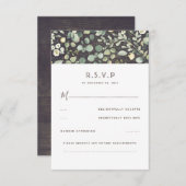 グリーンリー素朴ウェディングRSVP 出欠カード (正面/裏面)