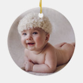 グリーンリー素朴ウッドランドキツネベビー初めてのクリスマス セラミックオーナメント (裏面)