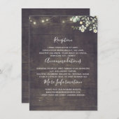 グリーンリー素朴カントリーウェディング情報ゲスト エンクロージャーカード (正面/裏面)