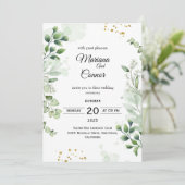 グリーンリー素朴クラフト結婚式招待状 招待状 (スタンド正面)