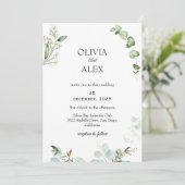 グリーンリー素朴クラフト結婚式招待状 招待状 (スタンド正面)