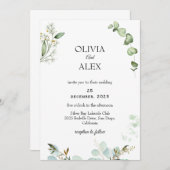 グリーンリー素朴クラフト結婚式招待状 招待状 (正面/裏面)