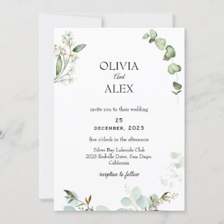 グリーンリー素朴クラフト結婚式招待状 招待状
