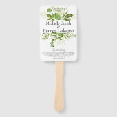 グリーンリー素朴タエレガントシンプル結婚式 プログラム ハンドファン (正面)