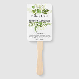 グリーンリー素朴タエレガントシンプル結婚式 プログラム ハンドファン