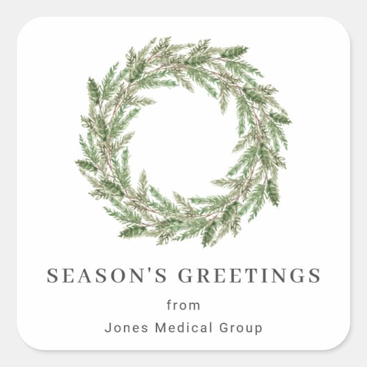 グリーンリー素朴パインリースビジネスホリデー スクエアシール (正面)