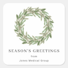 グリーンリー素朴パインリースビジネスホリデー スクエアシール