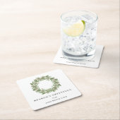 グリーンリー素朴パインリースビジネスホリデー スクエアペーパーコースター (インサイチュ)