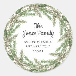 グリーンリー素朴パインリースホリデー差出人住所 ラウンドシール