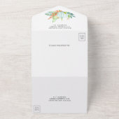 グリーンリー素朴ホワイトパンプキンズ秋秋の結婚式 オールインワン招待状 (外側)