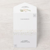 グリーンリー素朴ホワイトパンプキン秋の結婚式 オールインワン招待状 (外側)