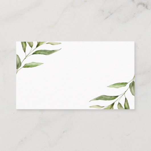 グリーンリー素朴リーフの数キスゲームカード プレイスカード (裏面)