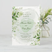 グリーンリー素朴ヴィネヤードハート婚約パーティ 招待状 (スタンド正面)