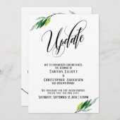 グリーンリー結婚が延期した「アップデート」発表 招待状 (正面/裏面)