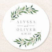 グリーンリー結婚のコースター ラウンドペーパーコースター (正面)