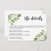 グリーンリー結婚の詳細はカードの植物体を挿入 エンクロージャーカード (正面/裏面)