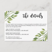 グリーンリー結婚の詳細はカードの植物体を挿入 エンクロージャーカード (正面)