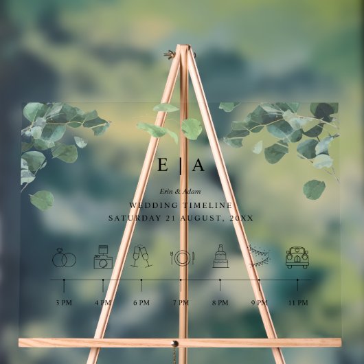 グリーンリー結婚アクリルのサイン結婚のタイムライン アクリルサイン (ニュートラル)