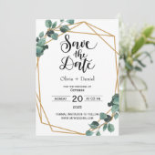 グリーンリー結婚エロペメント日付招待状 招待状 (スタンド正面)