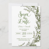 グリーンリー結婚エロペメント日付招待状 招待状 (正面)
